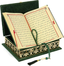 Load image into Gallery viewer, Holy Quran in Keepsake Velvet Gift Case - Green -430
