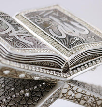 Load image into Gallery viewer, Islamic Table Decor Quran Open Book Stand Allah Muhammad - Silver