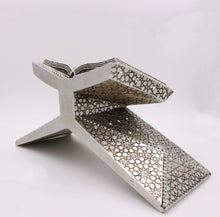 Load image into Gallery viewer, Islamic Table Decor Quran Open Book Stand Allah Muhammad - Silver