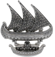 Load image into Gallery viewer, Islamic Table Decor 99 Names of Allah Sailboat Silver
