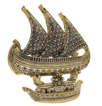 Load image into Gallery viewer, Islamic Table Decor 99 Names of Allah Sailboat Gold