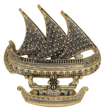 Load image into Gallery viewer, Islamic Table Decor 99 Names of Allah Sailboat Gold