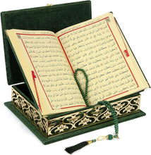 Load image into Gallery viewer, Holy Quran in Keepsake Velvet Gift Case - Green -430
