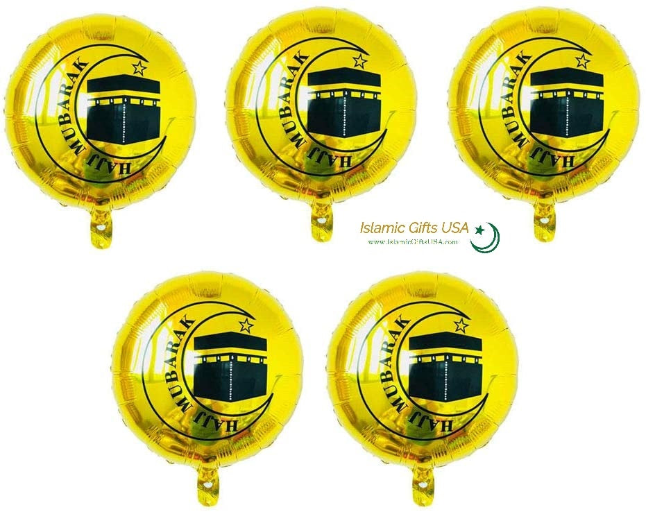 HAJJ MUBARAK 50 MYLAR BALLOONS