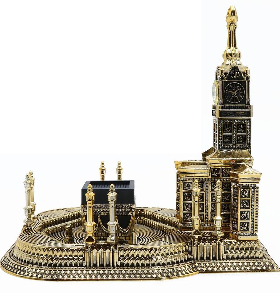 Islamic Table Decor 99 Names of Allah Kaba Clock Tower Replica - Large ...