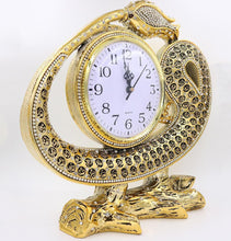Load image into Gallery viewer, Islamic Table Decor Clock - Waw Tulip with 99 Names of Allah Gold
