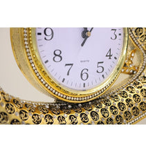 Load image into Gallery viewer, Islamic Table Decor Clock - Waw Tulip with 99 Names of Allah Gold
