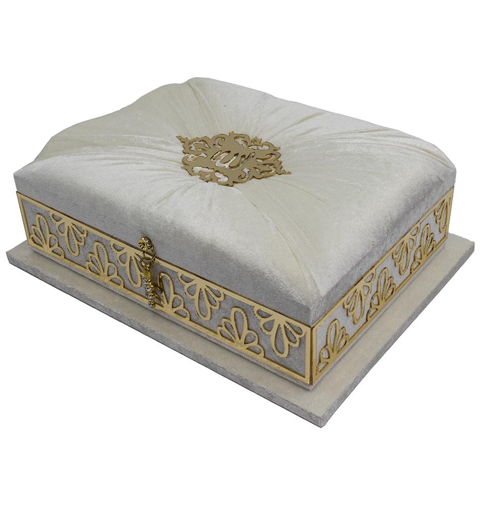 Holy Quran in Keepsake Velvet Gift Case - Ivory
