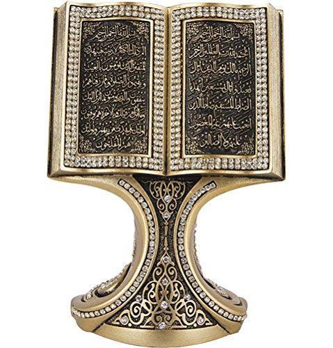 Islamic Table Decor Quran Open Book Ayatul Kursi Nazar Dua Gold