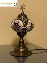 Load image into Gallery viewer, Mosaic Table Lamp- Brown Star with Bronze Base
