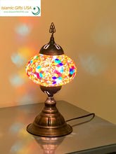 Load image into Gallery viewer, Mosaic Table Lamp- Multi-Color with Bronze Base
